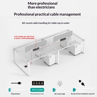 Ensemble de chaises de bureau BGZ-211X avec cloisons et postes de travail, en PVC, gestion des câbles, design simple et moderne