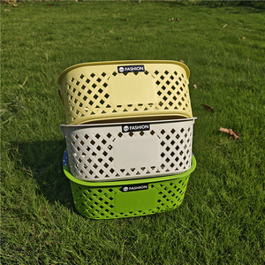 Fashion Storage <b>Baskets</b> Rectangle Plastic <b>Stackable</b> Neatening Storage 39cm Long 26.5cm Wide 14.5cm High - Product Image 4