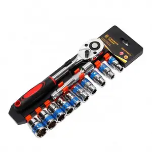 12pcs 1/2 1/4 3/8 Socket Set Rachet Wrench Auto Car Repair Auto Repair Magnetic Hand Tools