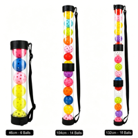 Tube de récupération de balles de pickleball en PC, 3 pièces détachables, 132 cm, avec 18 balles de pickleball, logo personnalisé disponible, OEM ODM