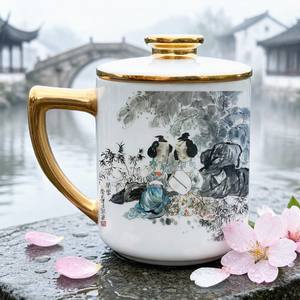 Taza de Té de Porcelana China Retro, Hecha a Mano, Cocida a Alta Temperatura, Edición de Año Nuevo Chino y Navidad, Marca <span class=keywords><strong>Lanto</strong></span> - Product Image 1
