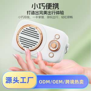 Portable <b>Speaker</b> <b>Mini</b> Retro Design With Handle U Disk Card Slot Rechargeable Battery Outdoor Use - Product Image 2