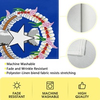 Chemin de table personnalisé en polyester avec drapeau de Saipan, décoration de table infroissable pour la rénovation de la maison et des fêtes