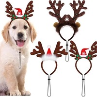 Noël Pet Chapeaux Antler Chien Chapeau De Noël Fête D'hiver Dress-Up Antler Bandeau Hiver Animal Motif Pet Fournitures