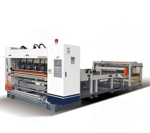 آلة تصنيع ألواح الورق المقوى المموج ثنائي الطبقات، ماكينة تقطيع وتسجيل وتكديس ثنائية الطبقات في خط واحد - Product Image 3