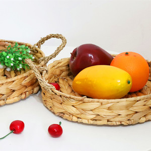 Umweltfreundliche Runde Wasserhyazinthen-Seegras Langlebige Vintage-Aufbewahrungskörbe mit Griff für Kleidung und Haushalt - Product Image 5