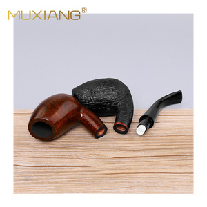 Muxiang Freestyle Briarwood Pipe 9mm Carbon Filter Handmade Solid Wood Tobacco Pipe - Product Image 5