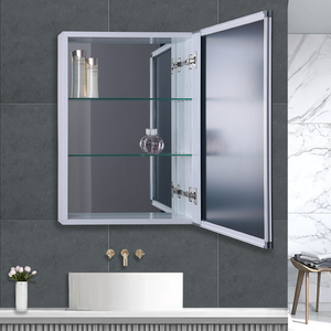 Armoires de rangement ajustables en acier inoxydable, 1 pièce, étagères de produits chauds, placards de rangement pour salle de bains, <span class=keywords><strong>armoire</strong></span> à médicaments miroir de Style européen - Product Image 1