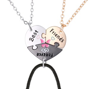 Venta al por mayor de moda de los niños <span class=keywords><strong>amor</strong></span> empalme colgante collar personalizado <span class=keywords><strong>amor</strong></span> buen amigo collar conjunto - Product Image 6