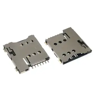 H = 1.1Mm Micro Simkaart Connector 6 + 1 Pin Push-Push Type Ultra-Dunne Micro Sim Kaart Socket 7P