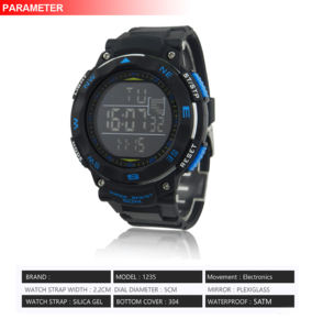 Sports Digital Wristwatch for Unisex <strong>with</strong> Plastic <strong>Strap</strong> Waterproof and Dustproof for Running and Hiking Digital Watch - Product Image 2