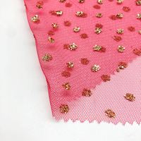 Filet en Tulle 100% Polyester, maille dorée, tricot épais scintillant, feuille de tulle, tissu pour robes de mariée