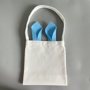 Bolsas de Mano con Orejas de Conejo, 100% Lona de Poliéster Grueso, Bolsas Blancas para Niños, Sublimación, Regalos de Pascua, Bolsas para Fiestas - Product Image 4