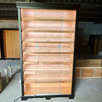 Vitrine à Cigares en Bois à Double Porte Vitrée Grande Capacité 4000 Cigares, Finition Vernie Écologique, Éclairage LED, Prête à l'Expédition