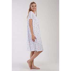 Chemise de nuit à manches courtes pour femme Analie, classique, tissée, douce, turquoise - Product Image 4