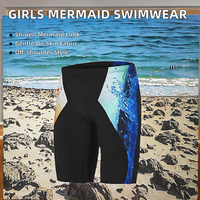 Maillot de bain bikini pour enfants, queue de sirène rayée, épaules dénudées, princesse, été, 100% polyester respirant