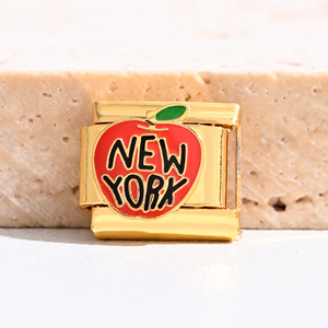 Abalorios Italianos de Acero Inoxidable con Baño de Oro PVD de 18k, Serie Metropolitan de Nueva <span class=keywords><strong>York</strong></span>, para Pulseras, Venta al por Mayor - Product Image 6