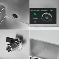 Chauffe-aliments commercial à 3 casseroles, station de soupe de comptoir Bain Marie Chauffe-aliments Table à vapeur pour buffet et restaurants