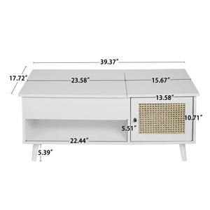 Cross-border Nordic multi-functional height-adjustable coffee <b>table</b> that can be converted into a dining <b>table</b> for <b>small</b> living - Product Image 4
