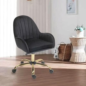2026 Modern Upholstered Restaurant Arm <b>Chair</b> Velvet Fabric Metal Legs Dining Room <b>Chairs</b> with <b>Wheels</b> - Product Image 5