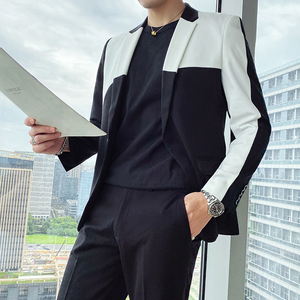 Nuovi abiti Slim Fit rosso nero per gli uomini con risvolto con Notch - Product Image 4