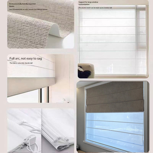 Rideaux en tissu nouvellement conçus <span class=keywords><strong>avec</strong></span> une protection solaire et des stores romains occultants, équipés d'un système de contrôle électrique. - Product Image 3