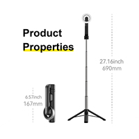 Trépied flexible pour selfie Telesin, support pour diffusion en direct, trépied flexible pour téléphone portable à 360 degrés