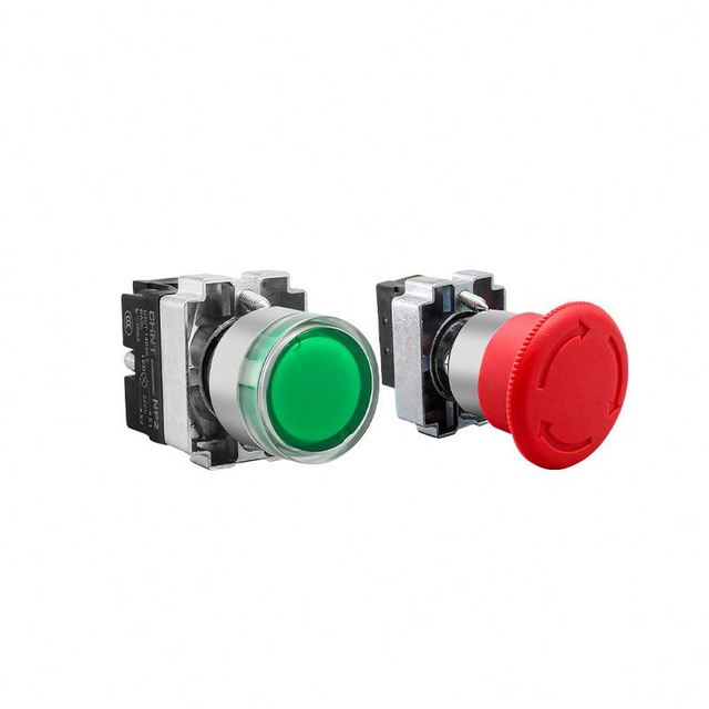 High Quality NP2 Series Momentary Push Button Switch Power Start Self-Reset Round Flat Head Chint Switch 22mm