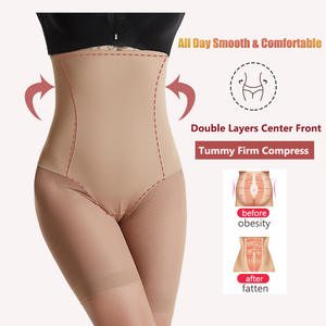 Shorts Shapewear taille haute pour femmes Body Shaper culotte Slip avec contrôle du ventre cuisse plus mince solide tricoté <span class=keywords><strong>sous</strong></span> les robes - Product Image 2