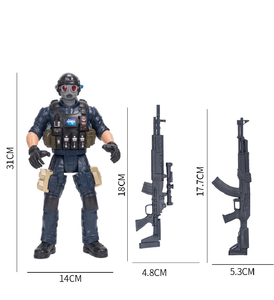 <span class=keywords><strong>S</strong></span>.W.A.T. de PVC de 12.2 Pulgadas Set de Figuras de Acción de Policía con Figuras de Soldados Militares, Armas de la Segunda Guerra Mundial, Escala 1/6, Semiterminadas, para Niños de 3+ Años - Product Image 6