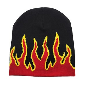 Ngọn lửa dệt kim Mũ Châu Âu và mỹ hip-hop đường phố Jacquard Mũ mùa thu và mùa đông ngoài trời ấm áp Windproof lạnh mũ - Product Image 5