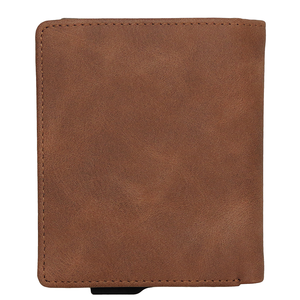 Cartera CardHoda de aluminio con bloqueo RFID para hombre, tarjetero corto de cuero, minimalista, con cierre plegable, para bolsillo frontal. - Product Image 5