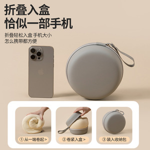 Oreiller en mousse à mémoire de forme en U, portable, pour le voyage, soutien du cou, beige, gris, bleu clair, bleu foncé, couleur unie, pliable, pour avion - Product Image 3