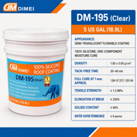 Revêtement de toiture en silicone 100% DM avec garantie de 30 ans, membrane d'étanchéité liquide de qualité professionnelle, fourniture en gros d'usine