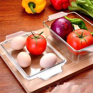 Bol à Soupe Assiettes Marmite avec Couvercle Salade Nouilles Instantanées Micro-ondes Récipient en Verre Résistant à la Chaleur <span class=keywords><strong>Four</strong></span> Rectangulaire - Product Image 2