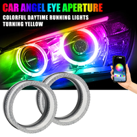 Anneaux halo LED elliptiques RGB 5D de 2,5 pouces, 3 pouces, 5 pouces, caches IP67 étanches DC12-24V pour phare de voiture, 2 pièces/ensemble