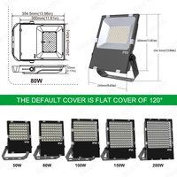 Luz de inundación LED IP65 10W 20W 30W 50W 100W 200W 400W Reflector Led Luz exterior 100-277vac Luz de estadio LED