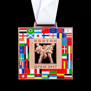 Özel OEM fabrika ucuz fiyat ODM ısmarlama Metal altın madalya hatıra güzel spor madalya ile şerit