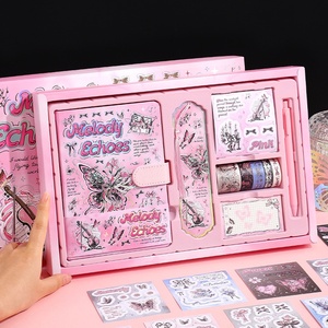 Set Regalo di Quaderni Commemorativi di Viaggio di Alto Valore in Stile Cartone Animato con Adesivi Creativi Dorati, Regalo <span class=keywords><strong>per</strong></span> Ragazze - Product Image 2