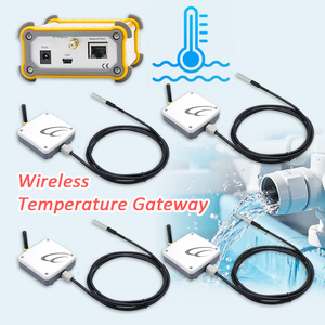 ระบบตรวจสอบอุณหภูมิแบบไร้สาย 4 ชุด, เซ็นเซอร์ RF พร้อมเกตเวย์อีเธอร์เน็ต, เครื่องตรวจสอบอุณหภูมิระยะไกลสำหรับสระว่ายน้ำ, ท่อ, อุตสาหกรรม - Product Image 1