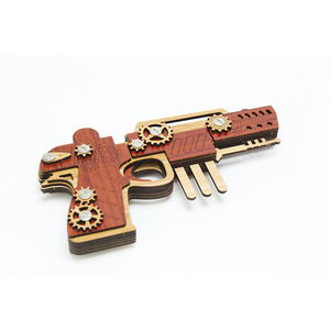 Modelo de Ensamblaje Creativo, Pistola de Goma de 4 Disparos, Juguete de Rompecabezas 3D del Dios de la Guerra - Product Image 6