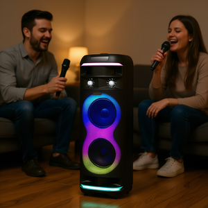 Machine de karaoké Bluetooth portable avec écran de 8 pouces et 2 microphones sans fil pour adultes, divertissement à domicile - Product Image 2