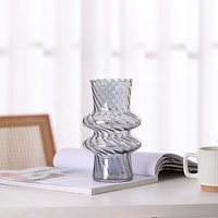 Vases en verre esthétiques modernes en forme de gourde soufflée simple pour fleurs, décoration de table, salon, bureau, activités de plein air