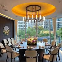 Lustres contemporains de luxe en albâtre rond pour hôtel et restaurant, luminaires suspendus pour table à manger, pour plafond haut