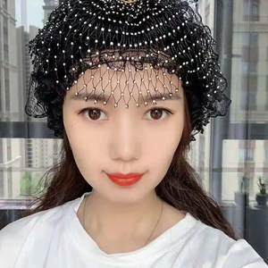 Bonnet intérieur musulman pour femme, très populaire, avec dentelle brillante et foulard élastique - Product Image 3