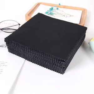 Eyeglasses Cleaning Cloth Custom Logo Cleaning Glass Cloths Black Needle Microfiber Optical Glasses Cloth Eyeglasses Lens Cleaner Cloth