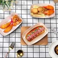 Conteneur de cône de frites biodégradable anti-graisse recyclable jetable Plateau en papier kraft pour restauration rapide à emporter