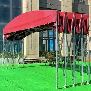 Tente de garage pliable extérieure à pousser et à tirer, abri de stockage en acier pour grand entrepôt, idéale pour les salons professionnels - Product Image 5