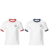 T-shirts unis vierges personnalisés pour hommes 100% Anneau peigné filé coton O-Neck Logo personnalisé au prix de gros T-shirt classique pour hommes