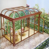 Villa Moderna con Techo Curvo para las Cuatro Estaciones, Solárium Exterior con Doble Vidrio Templado de Baja Emisividad